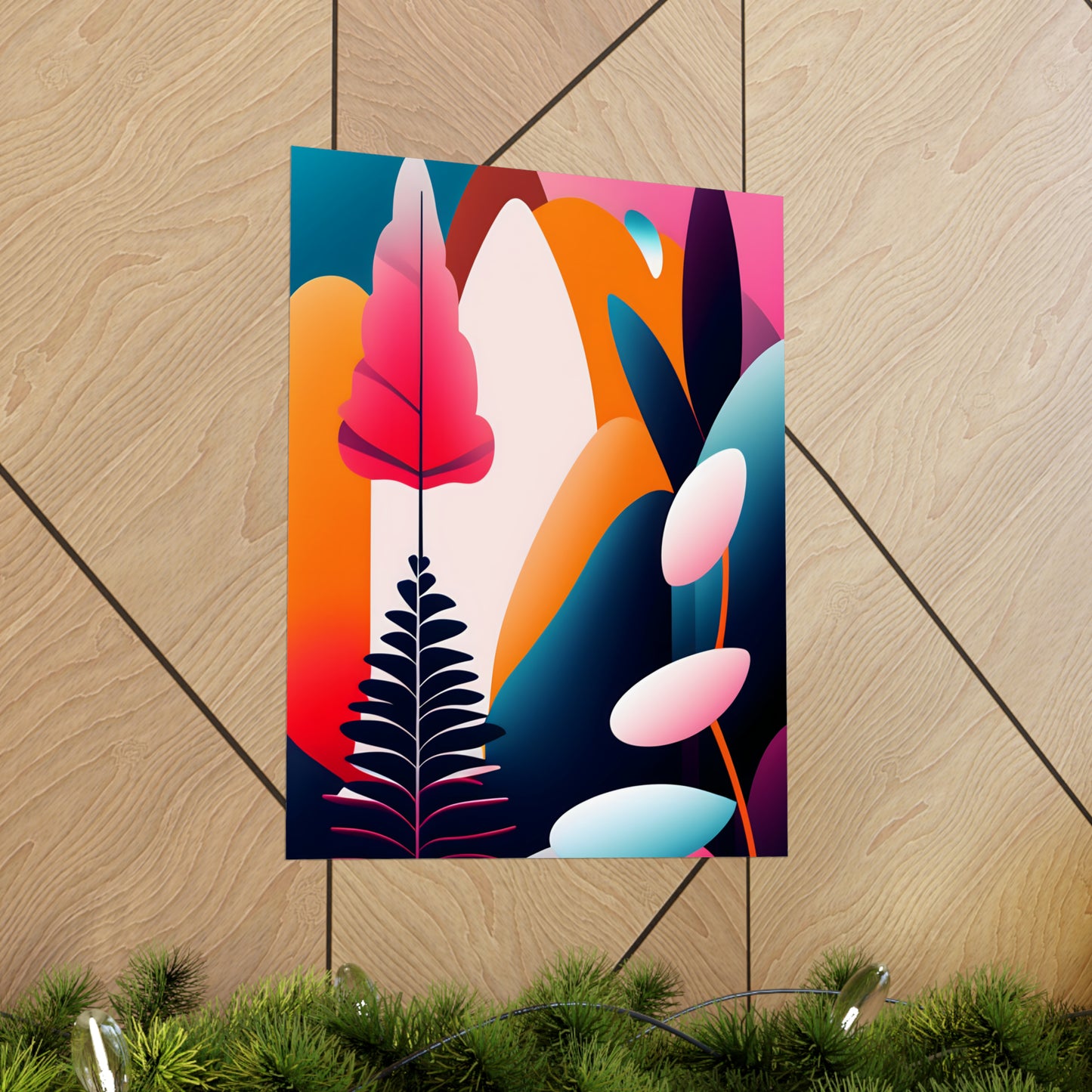 Mid-Century Modern Wall Art Print, Wall Room Decor Premium Matte Vertical Poster
