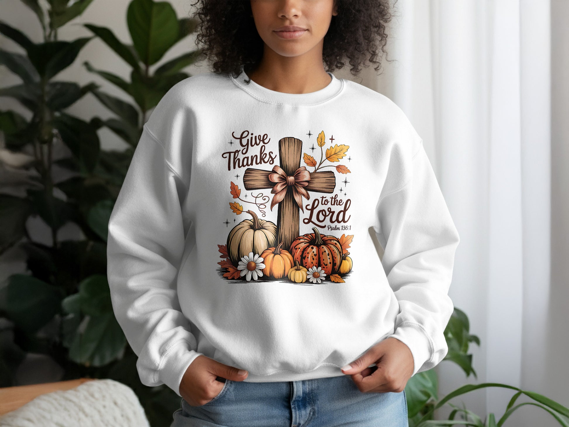 Give Thanks to the Lord Fall Themed Sweatshirt