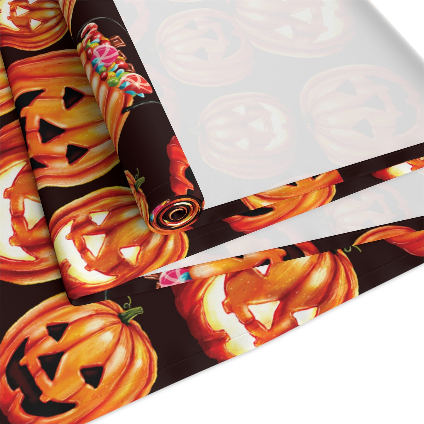 Halloween Pumpkins Table Runner, Holiday Table Cloth Cute Table Decor