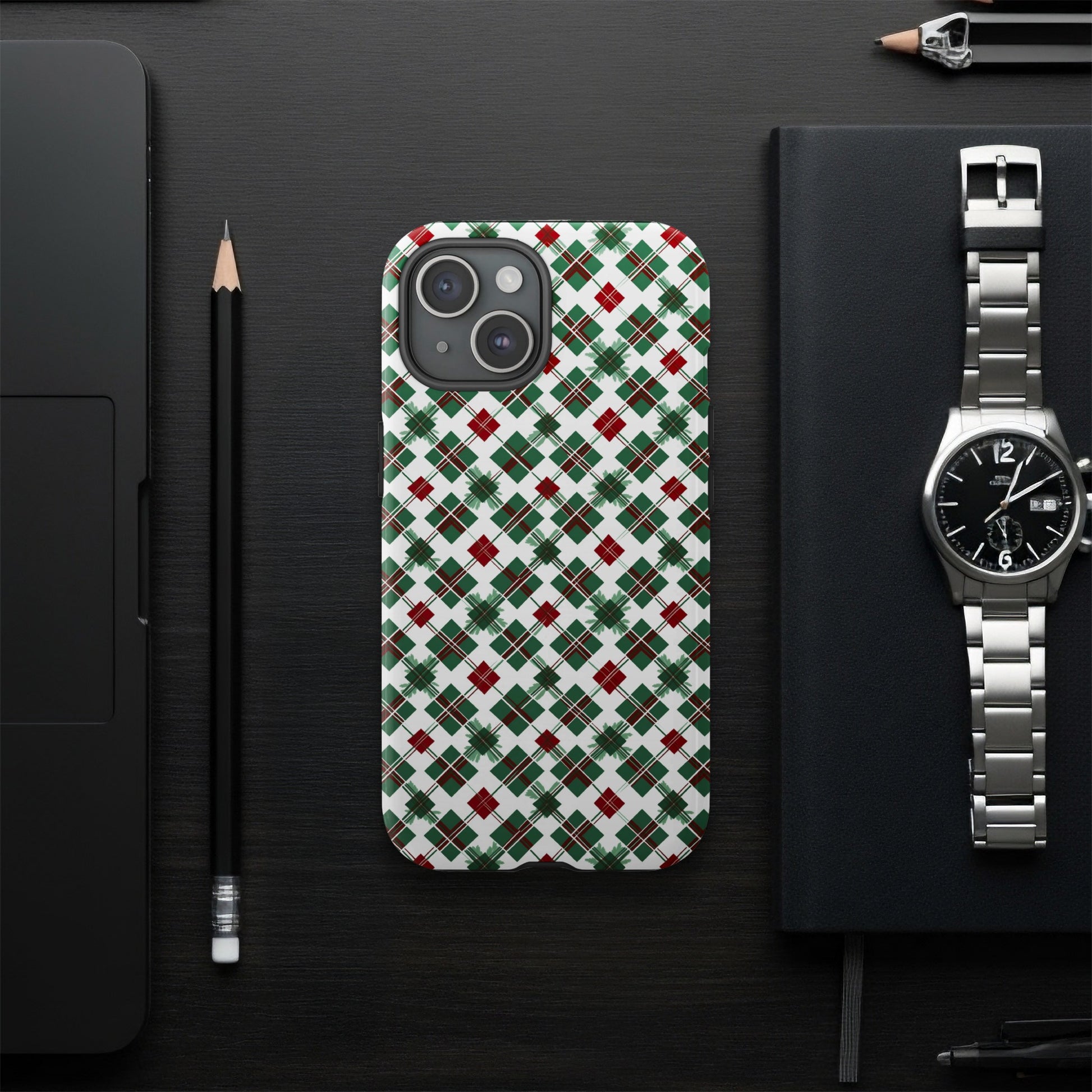 Festive Plaid Design Protective Phone Case Cover