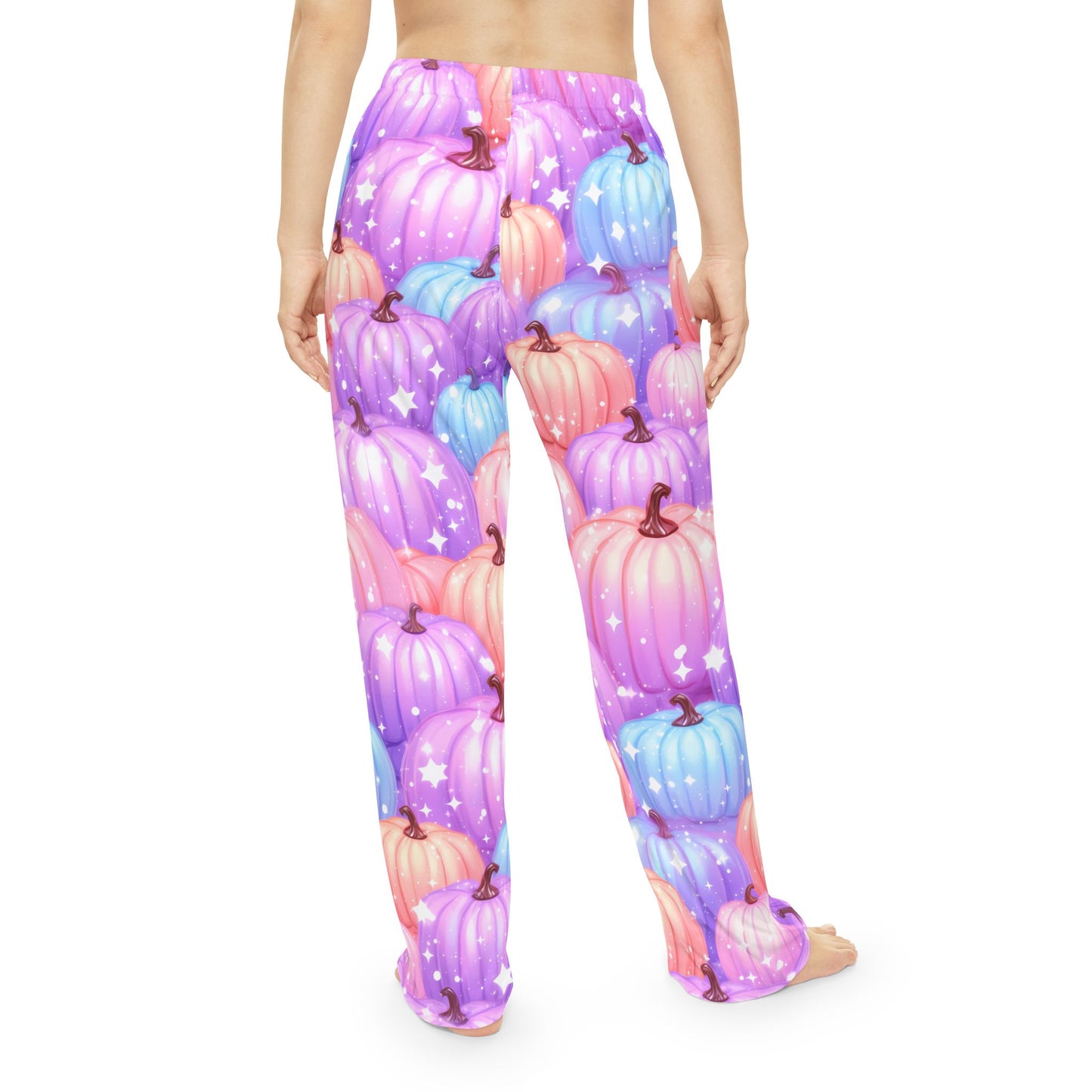 Pink Halloween Pumpkin Women's Pajama Pants, Flirty Loungewear