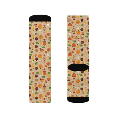 Kawaii Novelty Socks, Thanksgiving Socks Casual Funny Fun Socks for Men & Women,