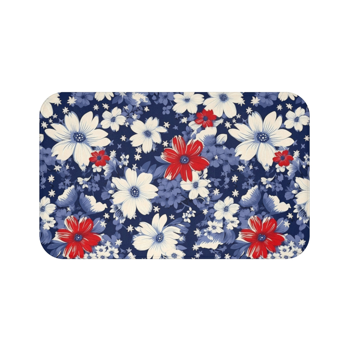 Floral Pattern with Red Blue and White Flowers product
