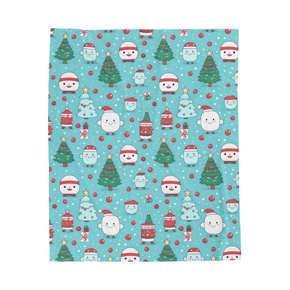 Kawaii Christmas Tree Blanket - Cute Throw Blanket Couch - Plush Holiday Home Decor