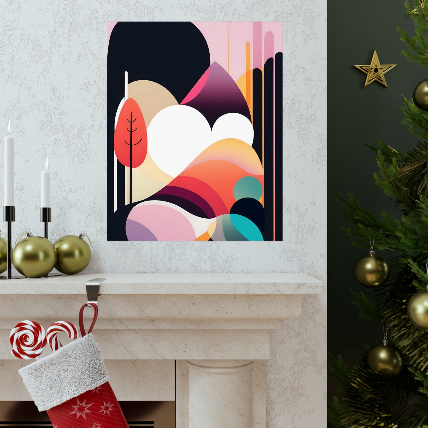 Mid-Century Modern Wall Art Print Contemporary Wall Accents Poster