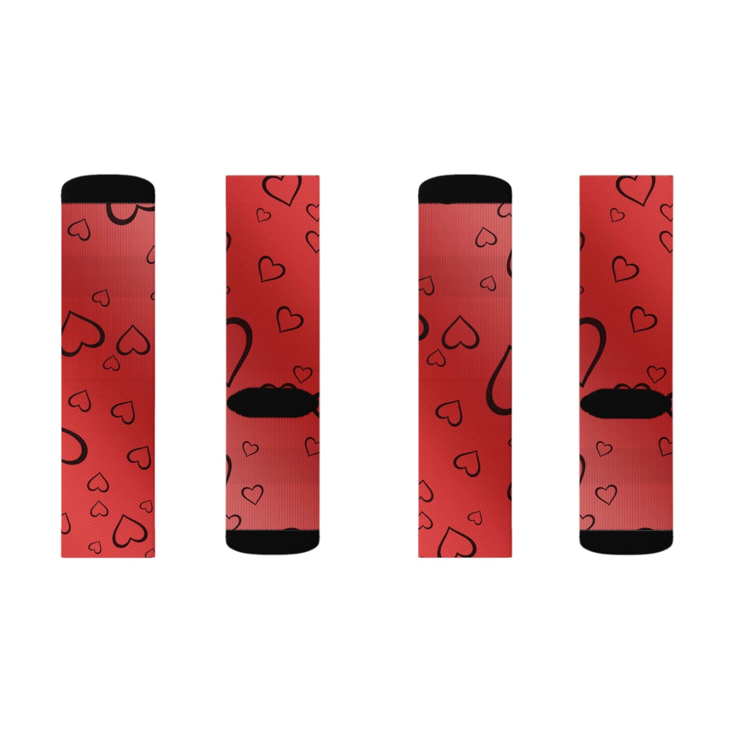Red Heart Valentine Sublimation Socks Cute Cool Fun Novelty Socks Unisex