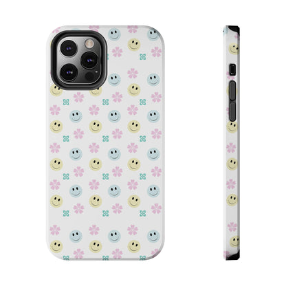 Smiley Face Retro Tough Phone Case, Cute Cool Trendy Biodegradable Phone Case