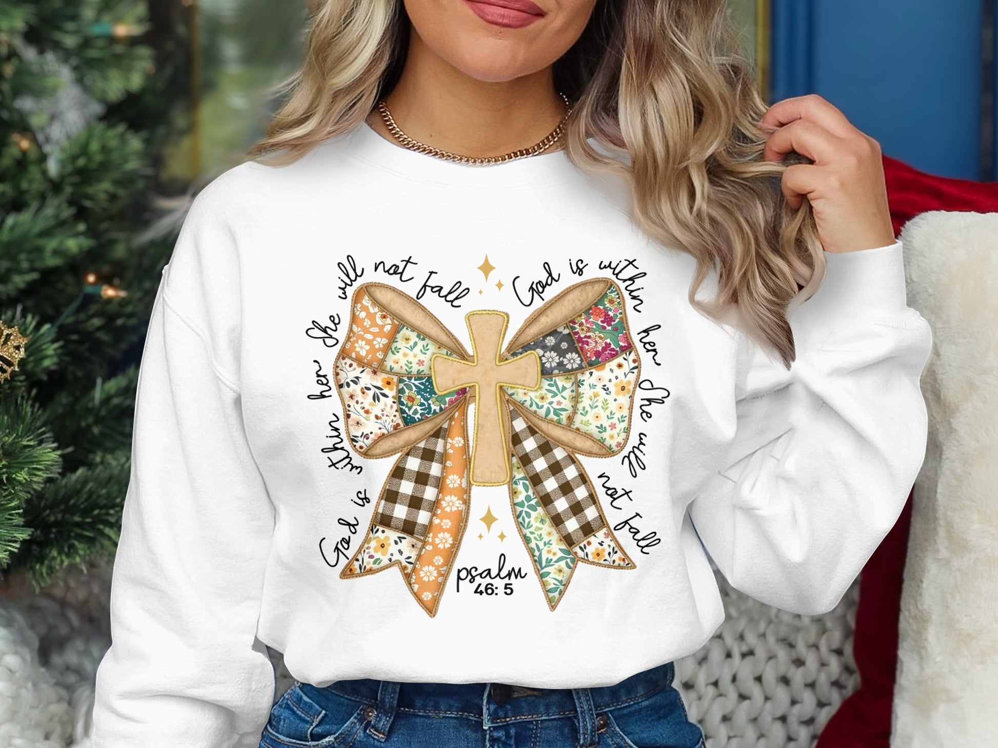 Psalm 46:5 Sweatshirt with Inspirational Design