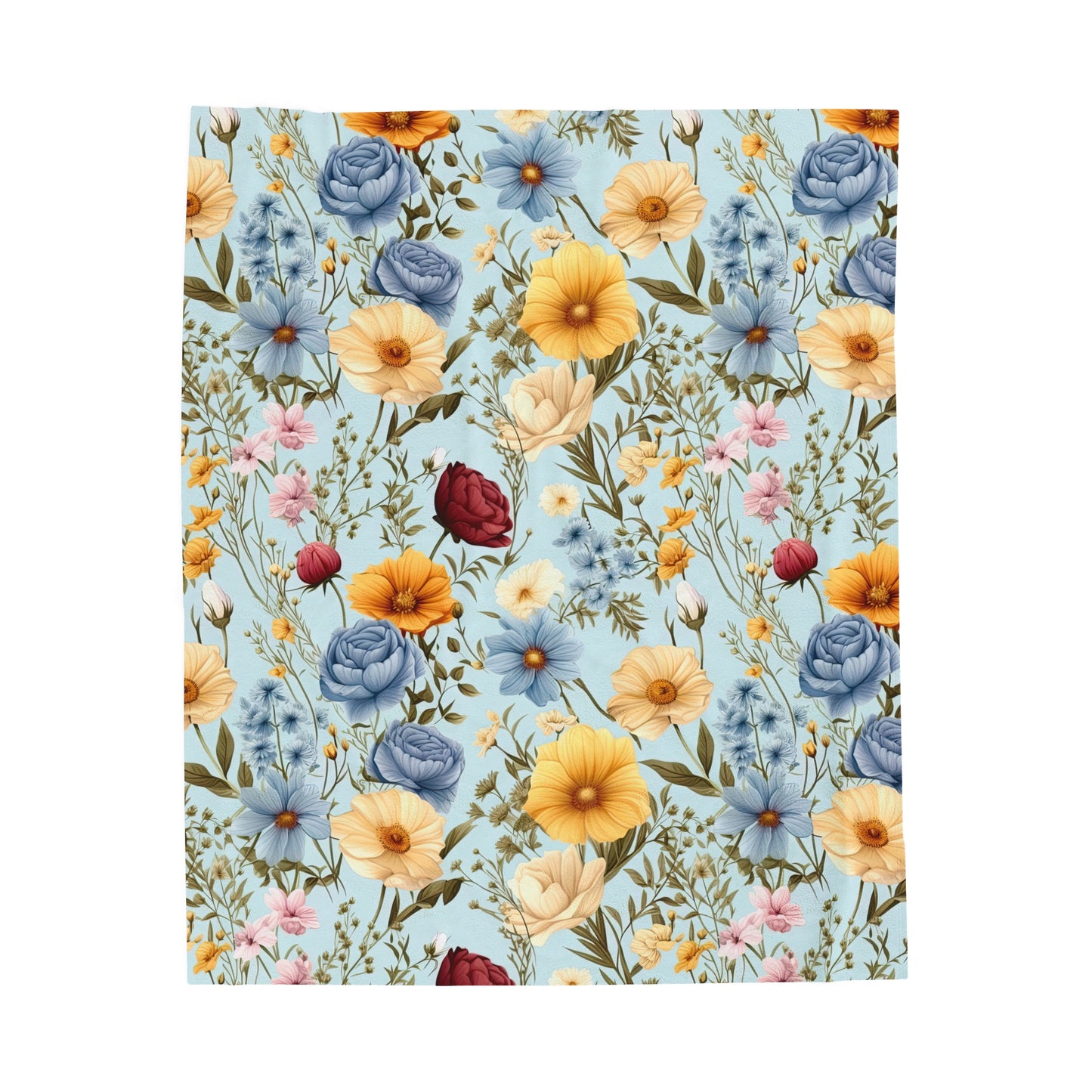 Floral Cottagecore Velveteen Plush Blanket