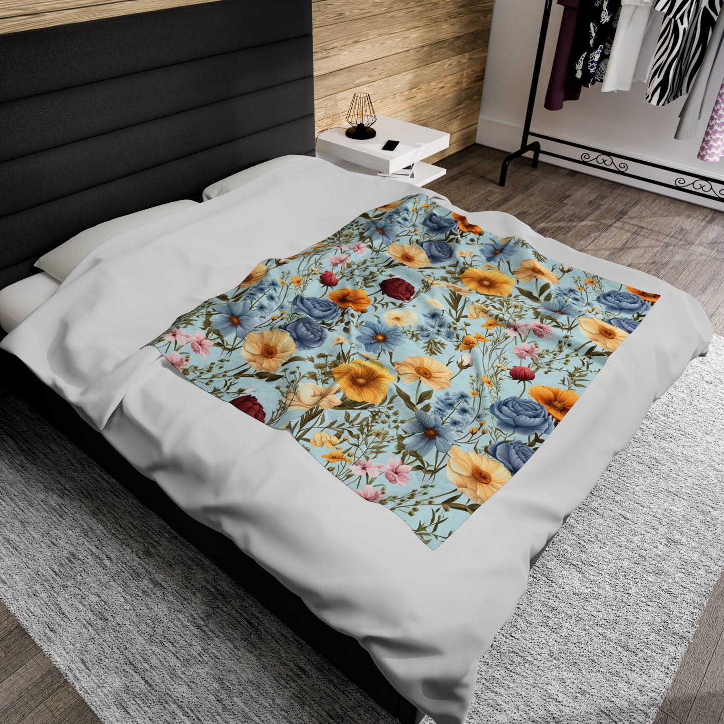 Floral Cottagecore Velveteen Plush Blanket