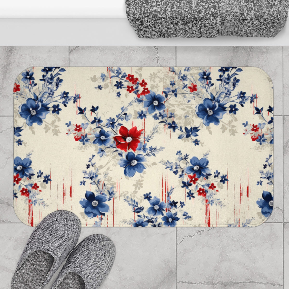 Elegant Floral Pattern Anti-Slip Bath Mat