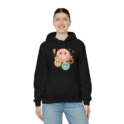Cool Retro Happy Face Hoodie Sweatshirt Streetwear Unisex Hooded Sweatshirt