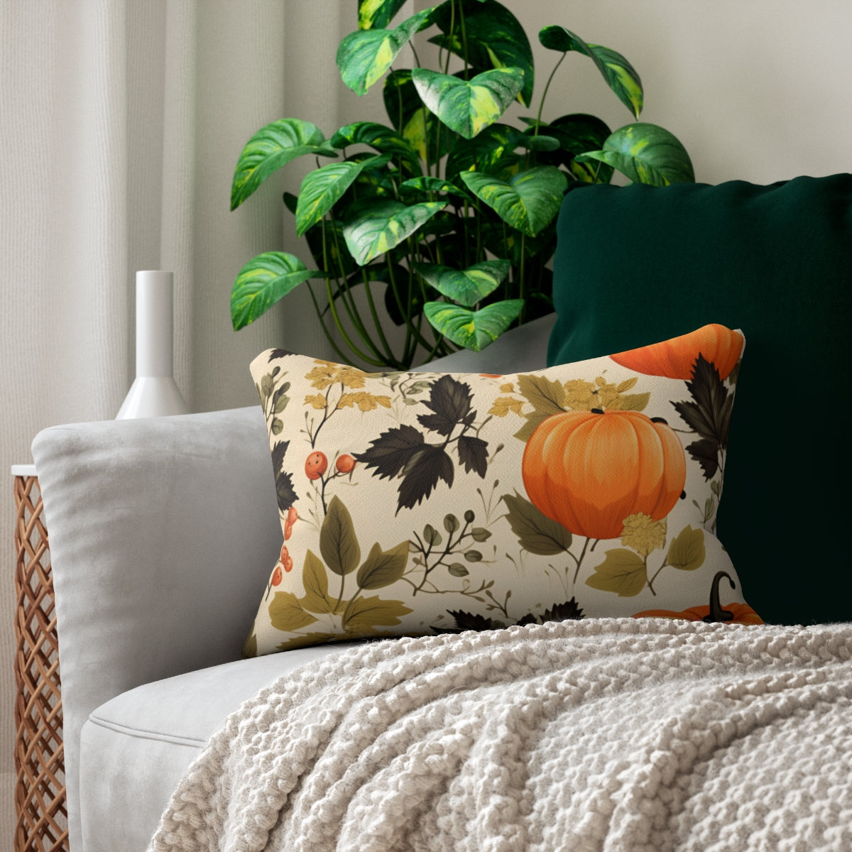 Decorative Autumn Pumpkin Throw Pillow for Cozy Living Spaces