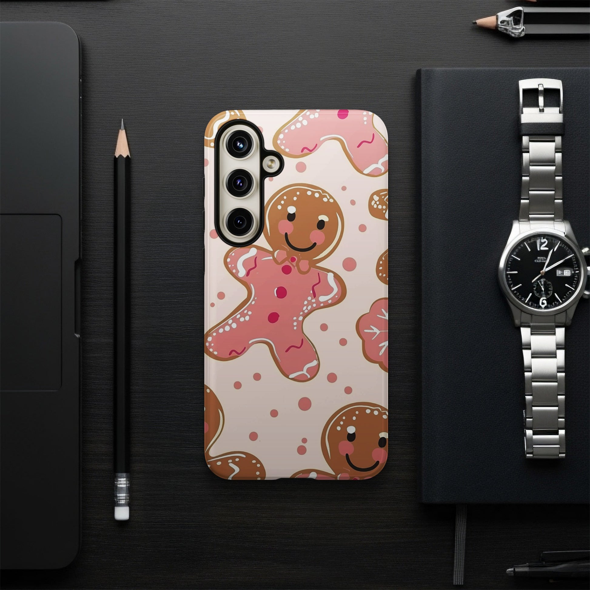 Cute Gingerbread Man Cartoon Design Phone Case