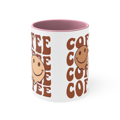 Happy Face Coffee Mug Cute Inspirational Cup, Funny Ceramic Mug 1oz