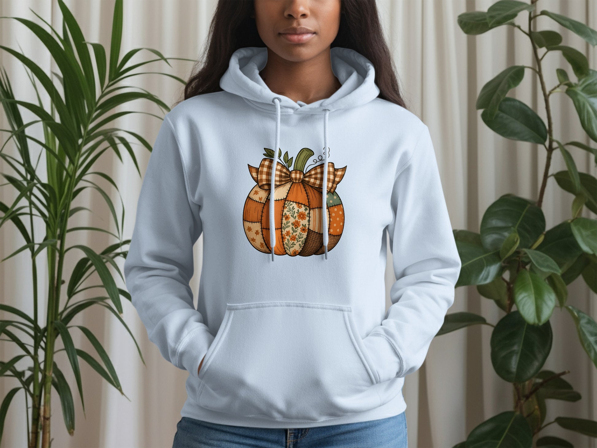 Cute Autumn Pumpkin-Themed Graphic Hoodie