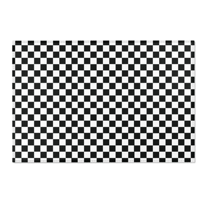 Black and White Checkered Area Rug, Cute Living Room Rug, Minimalist Rug