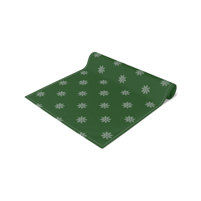 Green Christmas Table Runner, Elegant Table Decoration, Holiday Table Cloth
