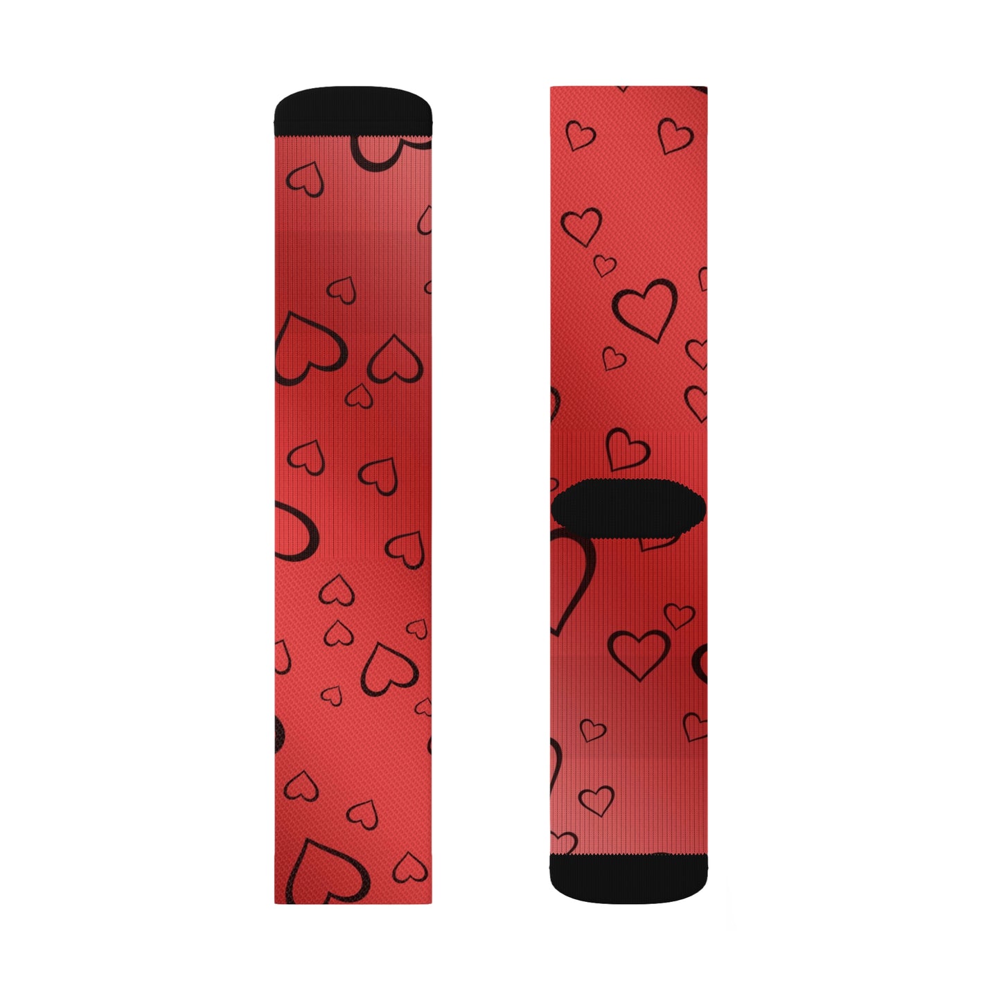Red Heart Valentine Sublimation Socks Cute Cool Fun Novelty Socks Unisex
