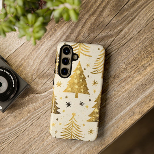 Golden Christmas Tree Starry Pattern Phone Case