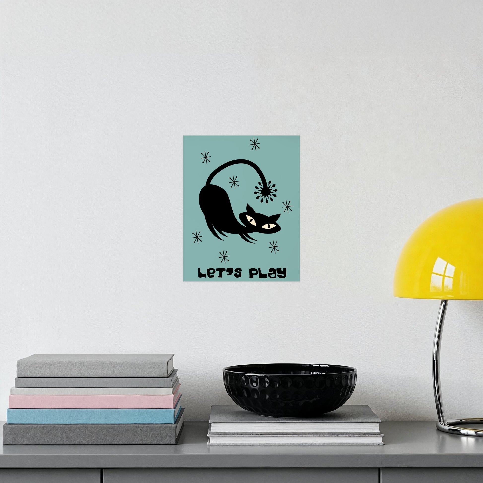 Let's Play Cat Themed Room Decor Art Print product