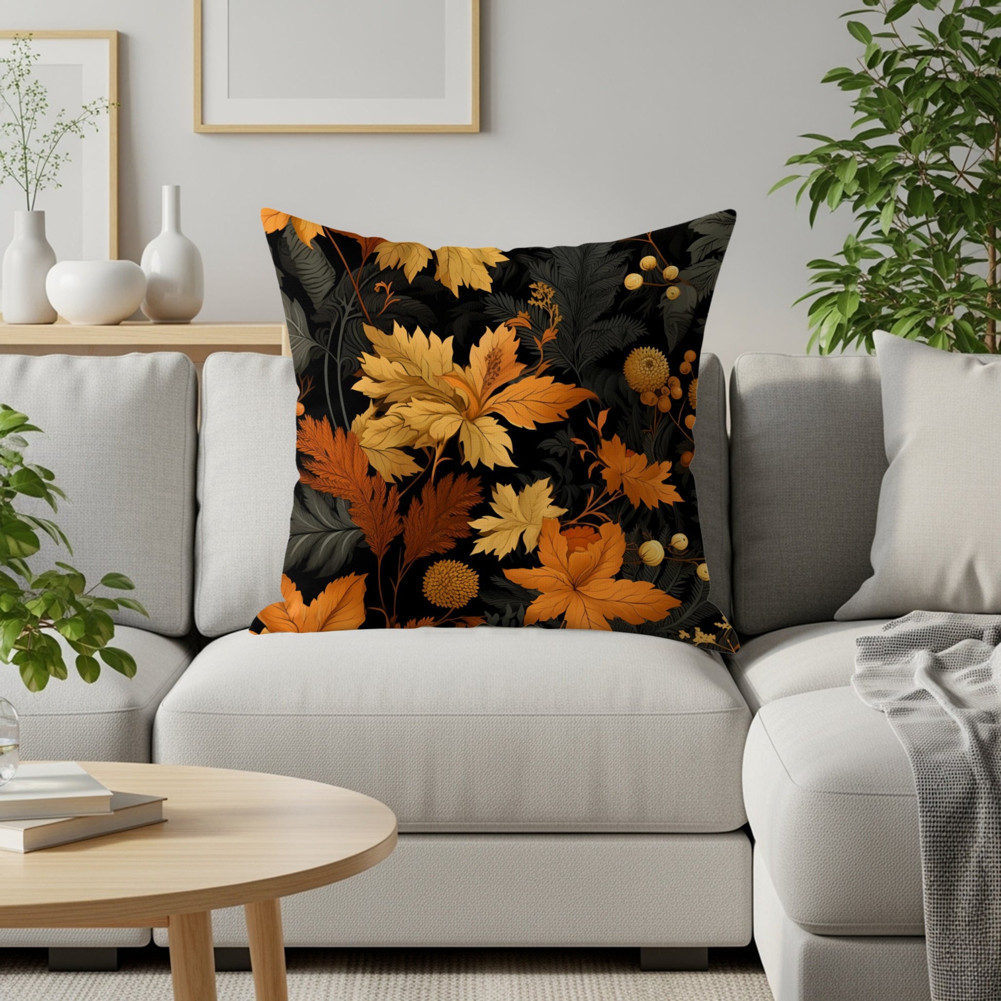 Elegant Autumn Leaves Decorative Pillow product