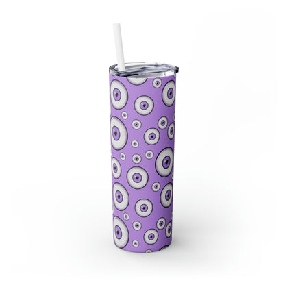 Purple Eye Pastel Goth Skinny Tumbler with Straw, Maars 20oz Sublimation