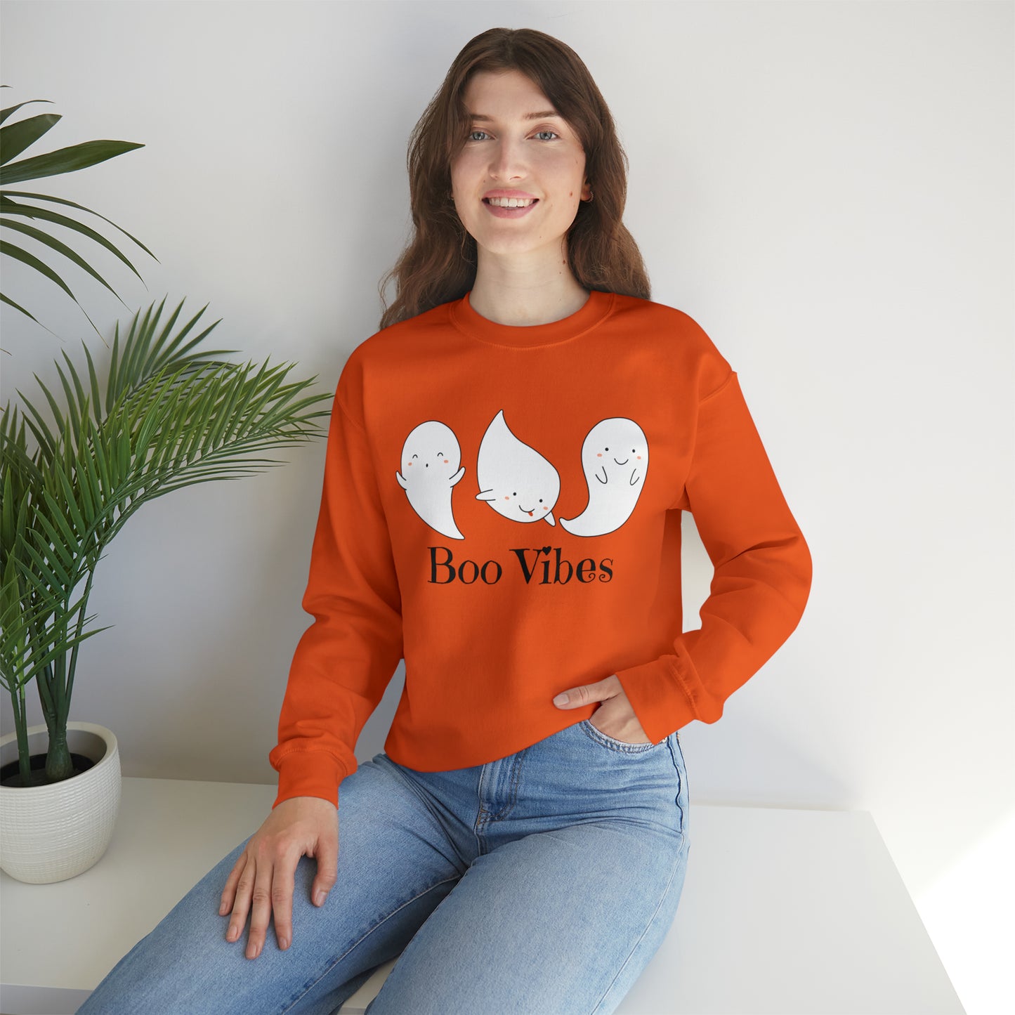 Boo Ghost Sweatshirt, Halloween Sweatshirt Women Men Crewneck Sweatshirt