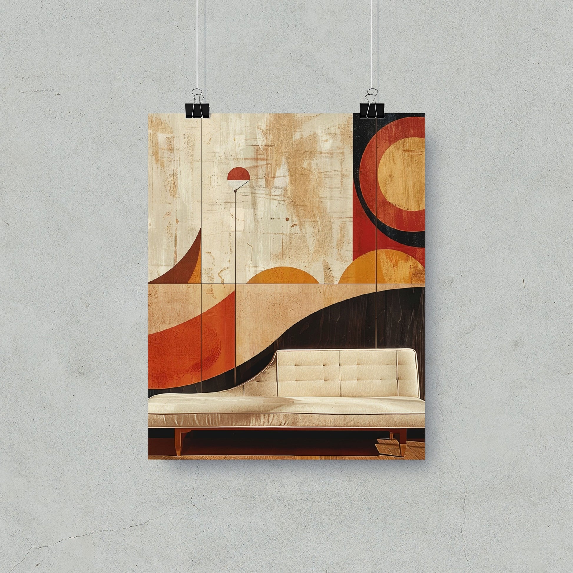 Abstract Art Deco Style Artwork for Living Room Decor