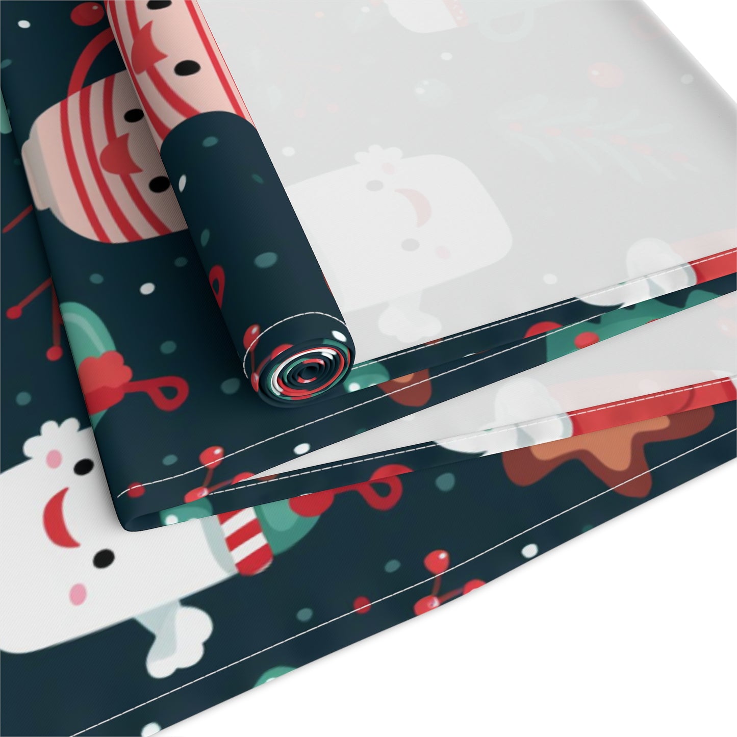 Kawaii Christmas Table Runner, Cute Holiday Decoration, Table Cloth Decor