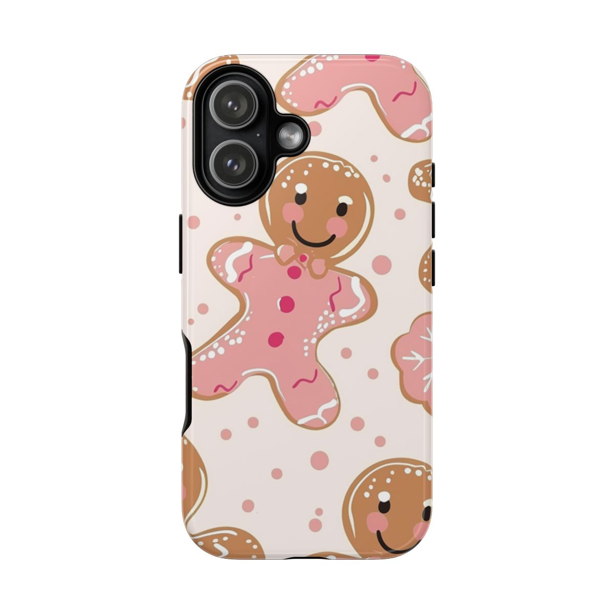 Cute Festive Gingerbread iPhone Case with Pink Details