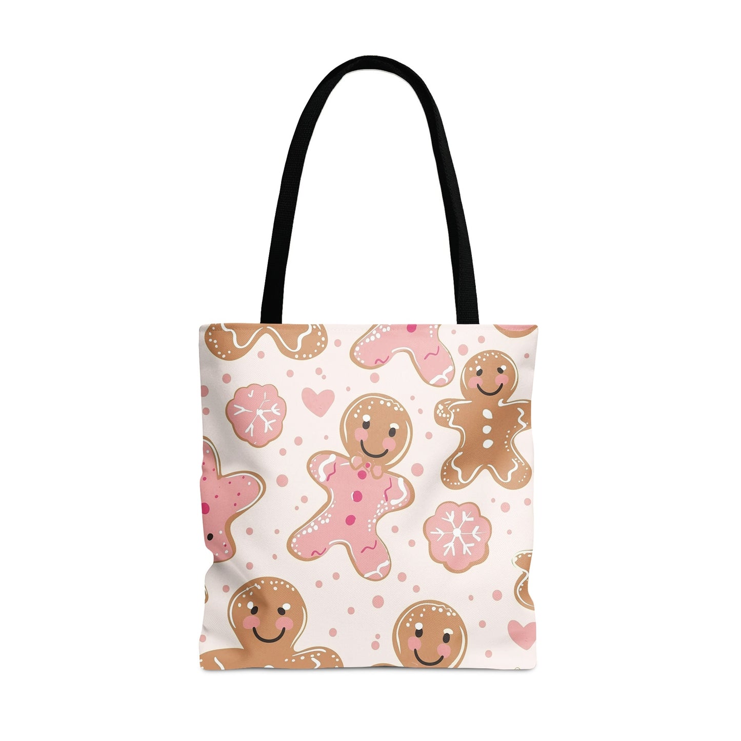 Cute Gingerbread Pattern Tote Bag Christmas Design