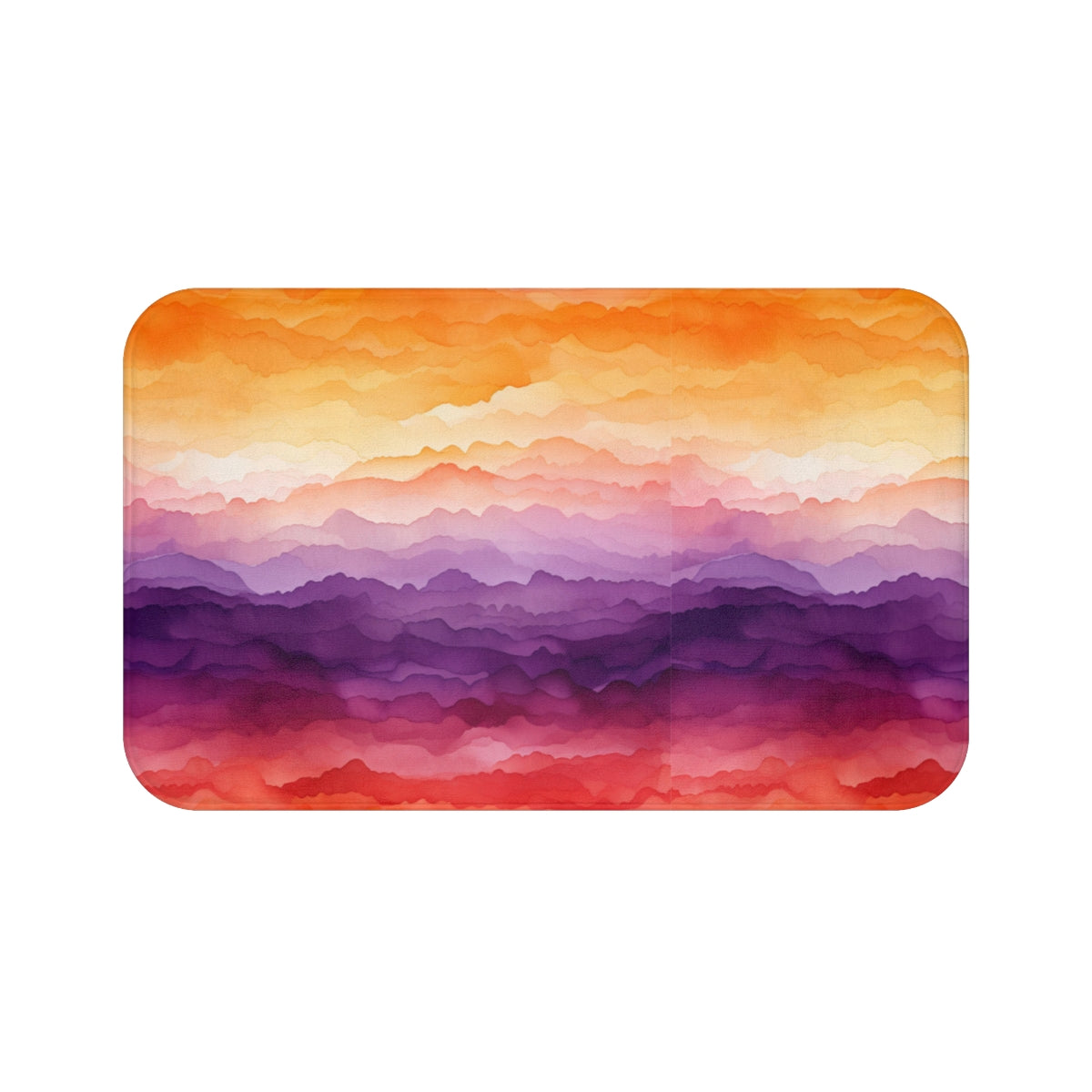 Vibrant Multicolor Abstract Mountain Pattern Bath Mat