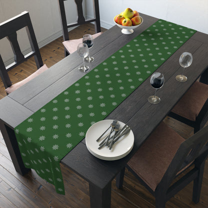Green Christmas Table Runner, Elegant Table Decoration, Holiday Table Cloth