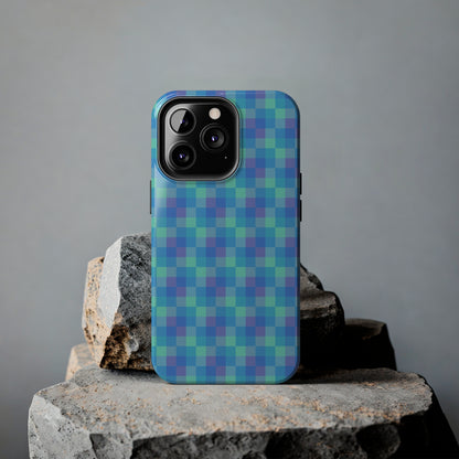 Blue Abstract Tough Phone Case, Cute Cool Trendy Biodegradable Phone Case