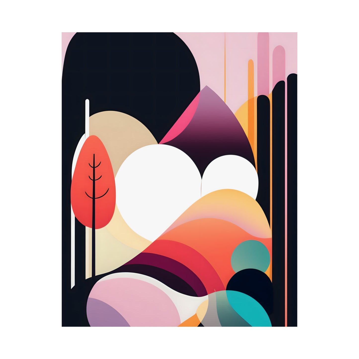 Mid-Century Modern Wall Art Print Contemporary Wall Accents Poster