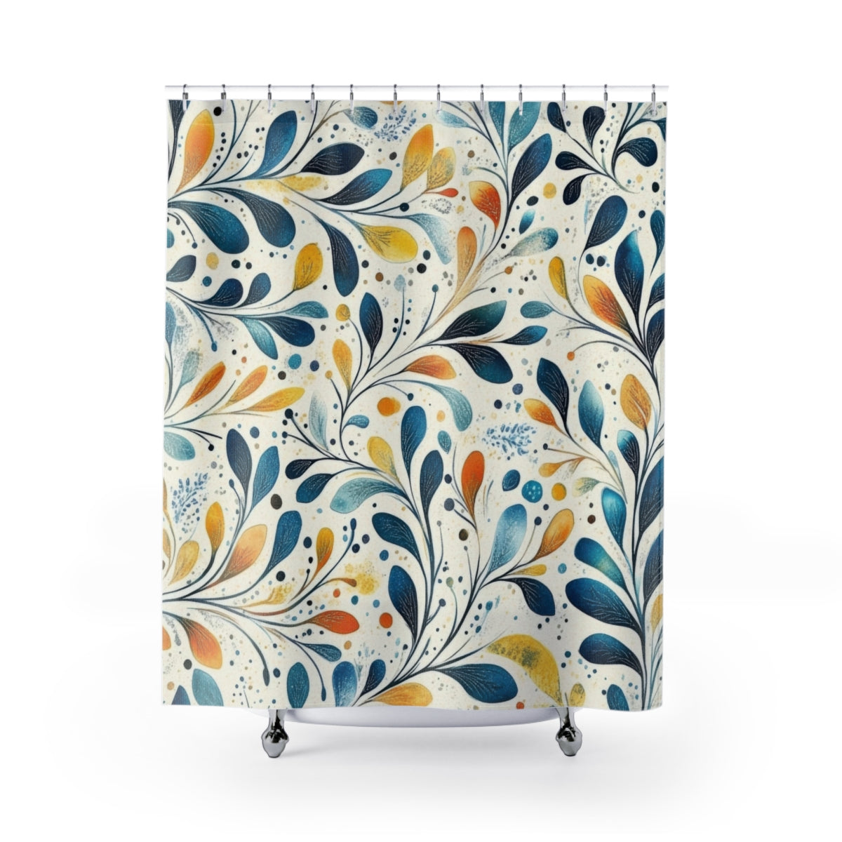 Vibrant Abstract Leaf Pattern Shower Curtain product