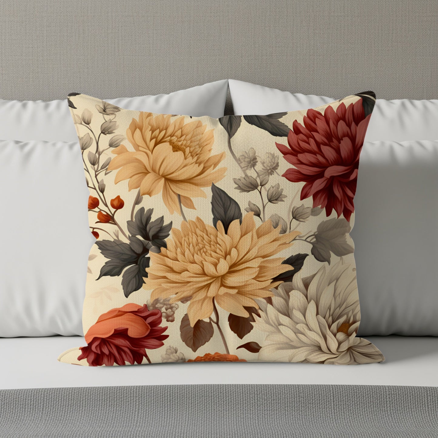 Elegant Floral Pattern Decorative Cushion