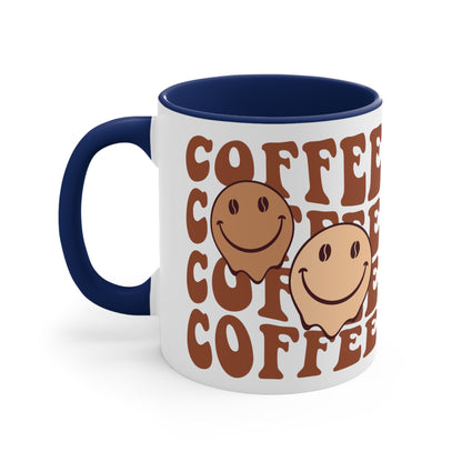 Cute Coffee Mug, Happy Face Funny Ceramic Mug Cup 11oz