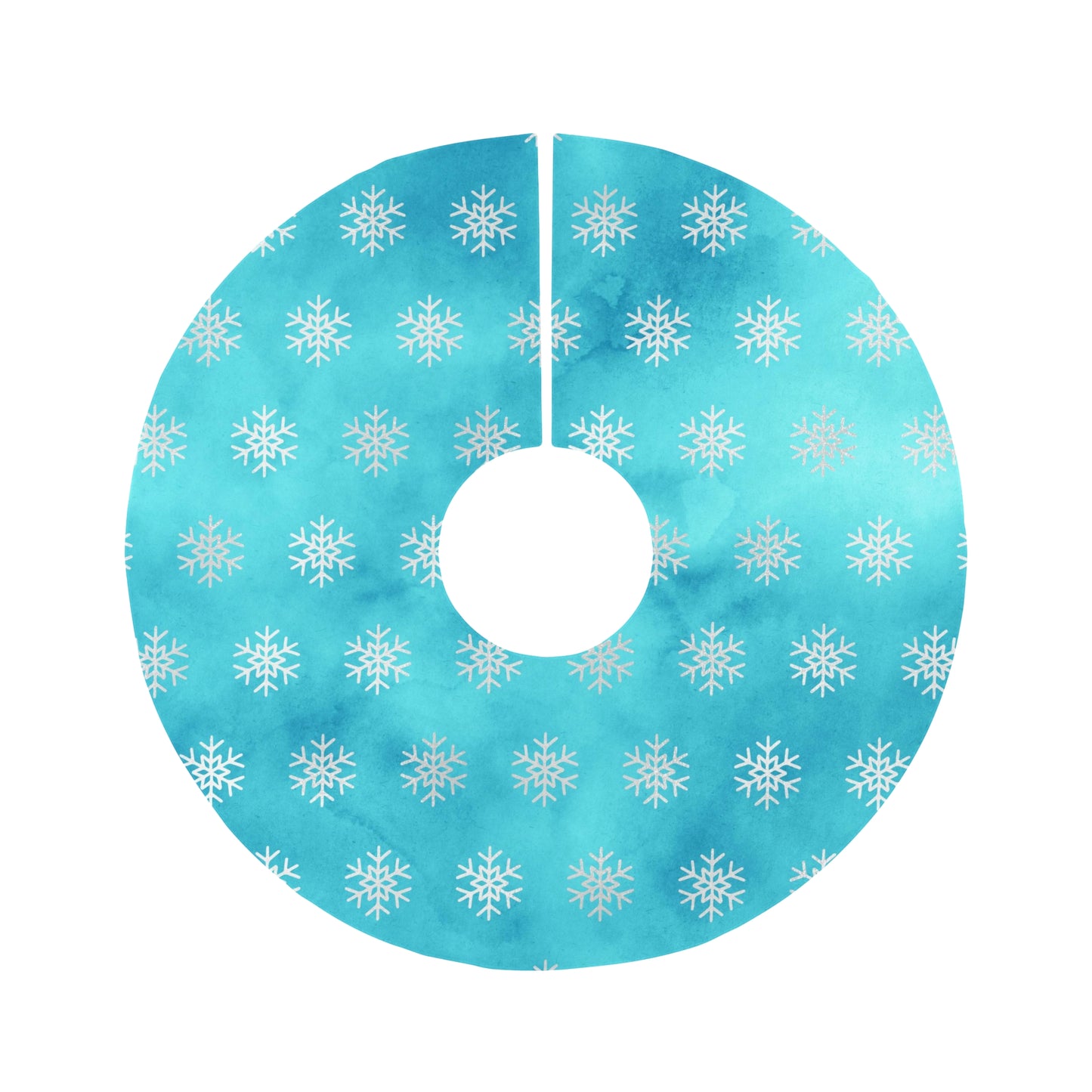 Blue Snowflake Christmas Tree Skirt, Snowflake Seasonal Decor Christmas,
