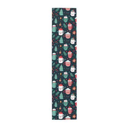 Kawaii Christmas Table Runner, Cute Holiday Decoration, Table Cloth Decor