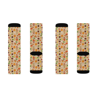 Kawaii Novelty Socks, Thanksgiving Socks Casual Funny Fun Socks for Men & Women,