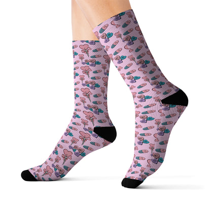pink goth socks valentine