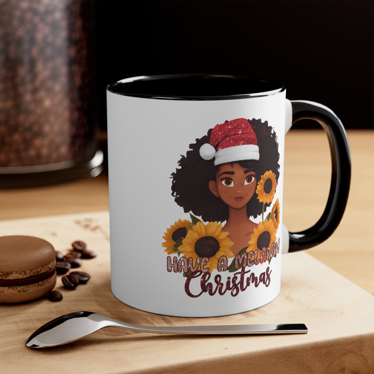 Melanin Christmas Accent Coffee Mug, 11oz