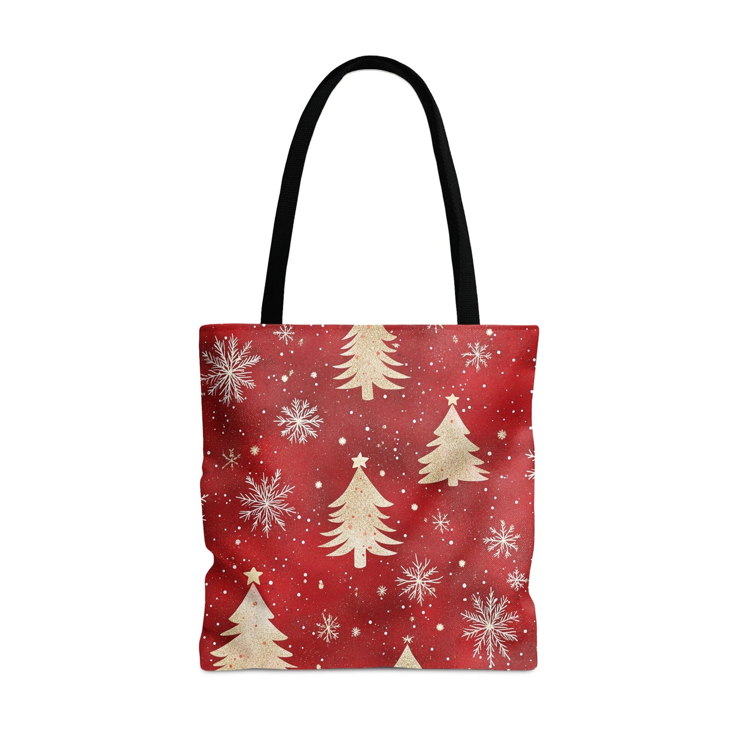 Festive Red Christmas Tree Design Tote Bag Product