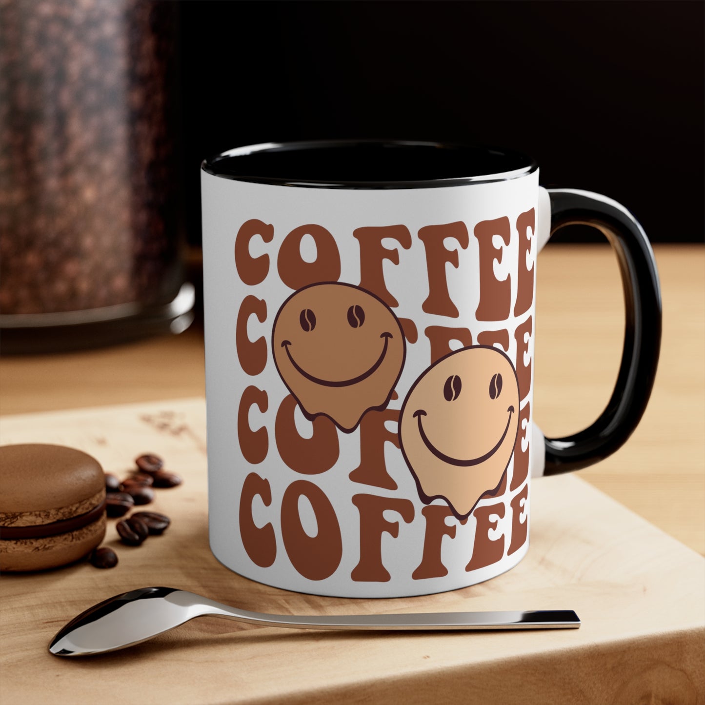 Cute Coffee Mug, Happy Face Funny Ceramic Mug Cup 11oz