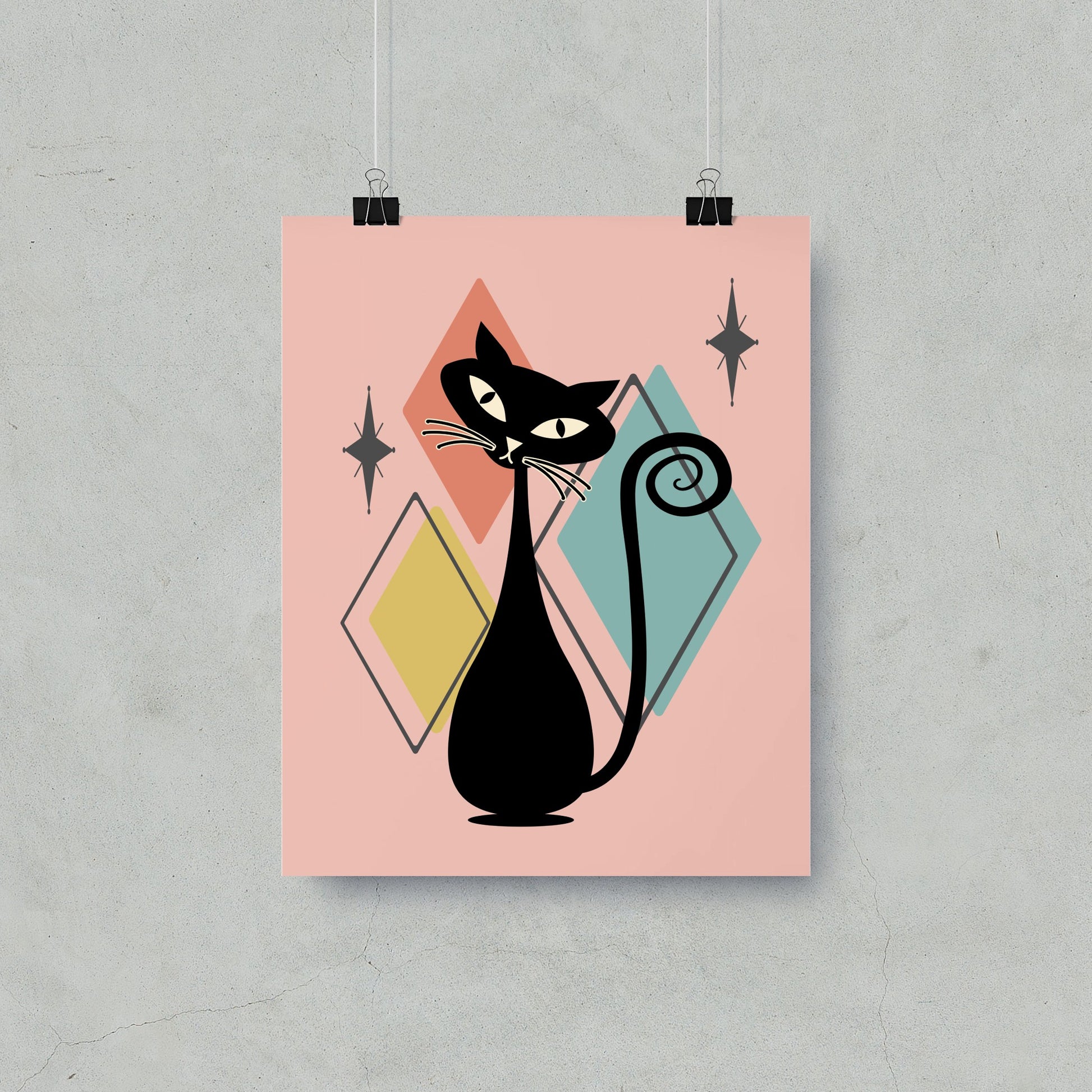 Vintage Black Cat Artwork Retro-Inspired Wall Decor product type