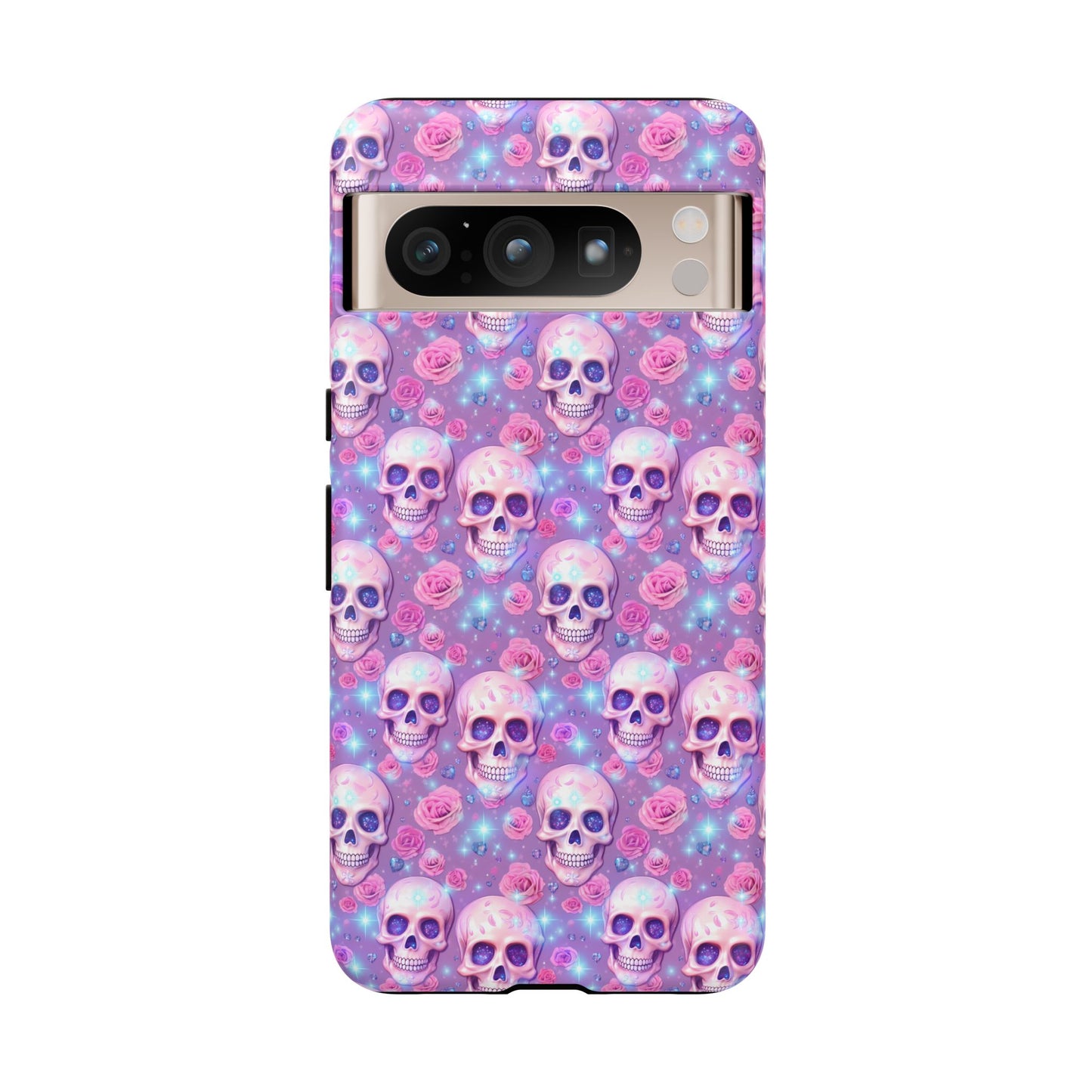 Phone Case - Skull and Roses Pastel Goth Tough Case