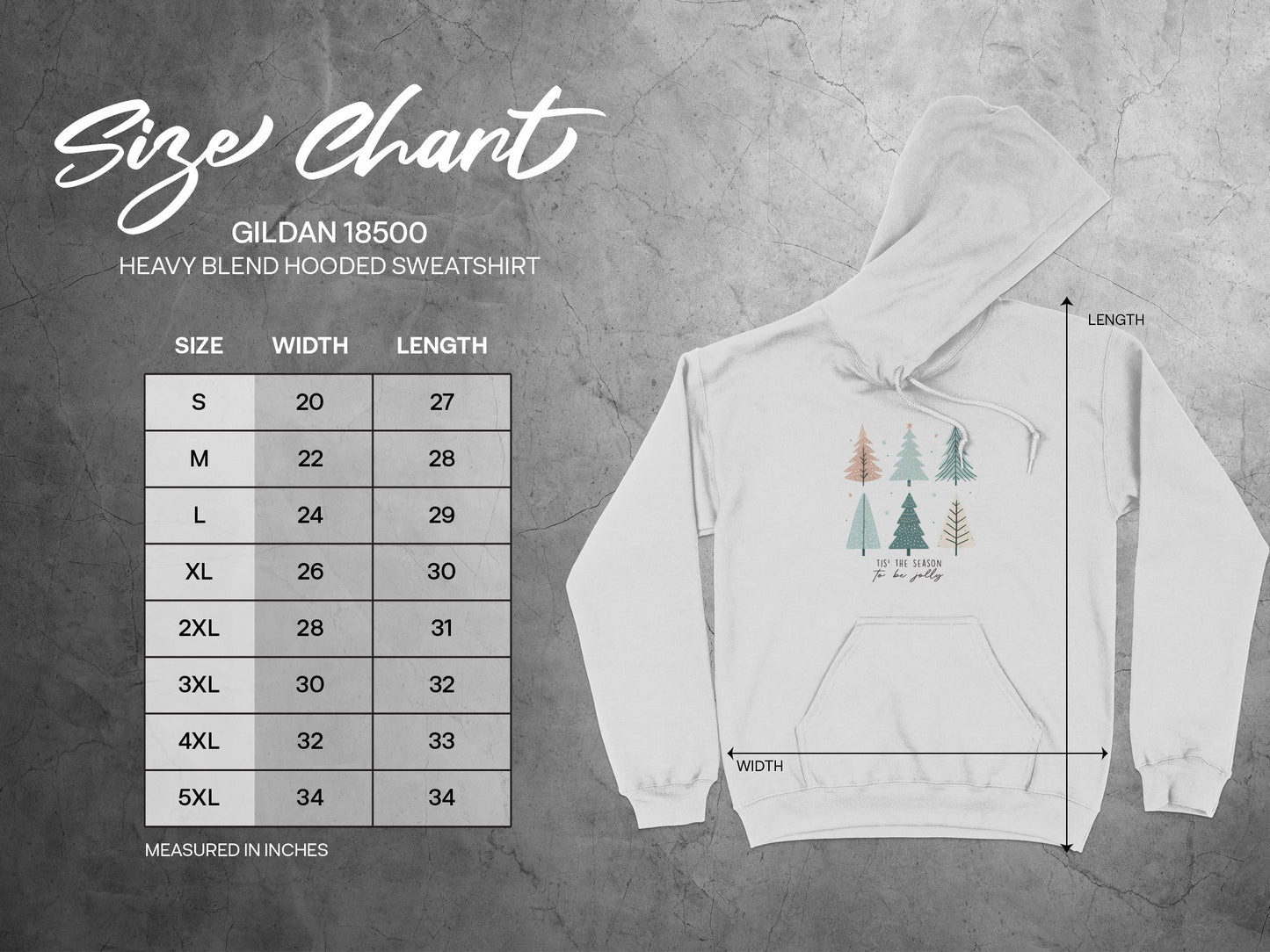Trees and Snowflakes Design Hooded Sweatshirt
