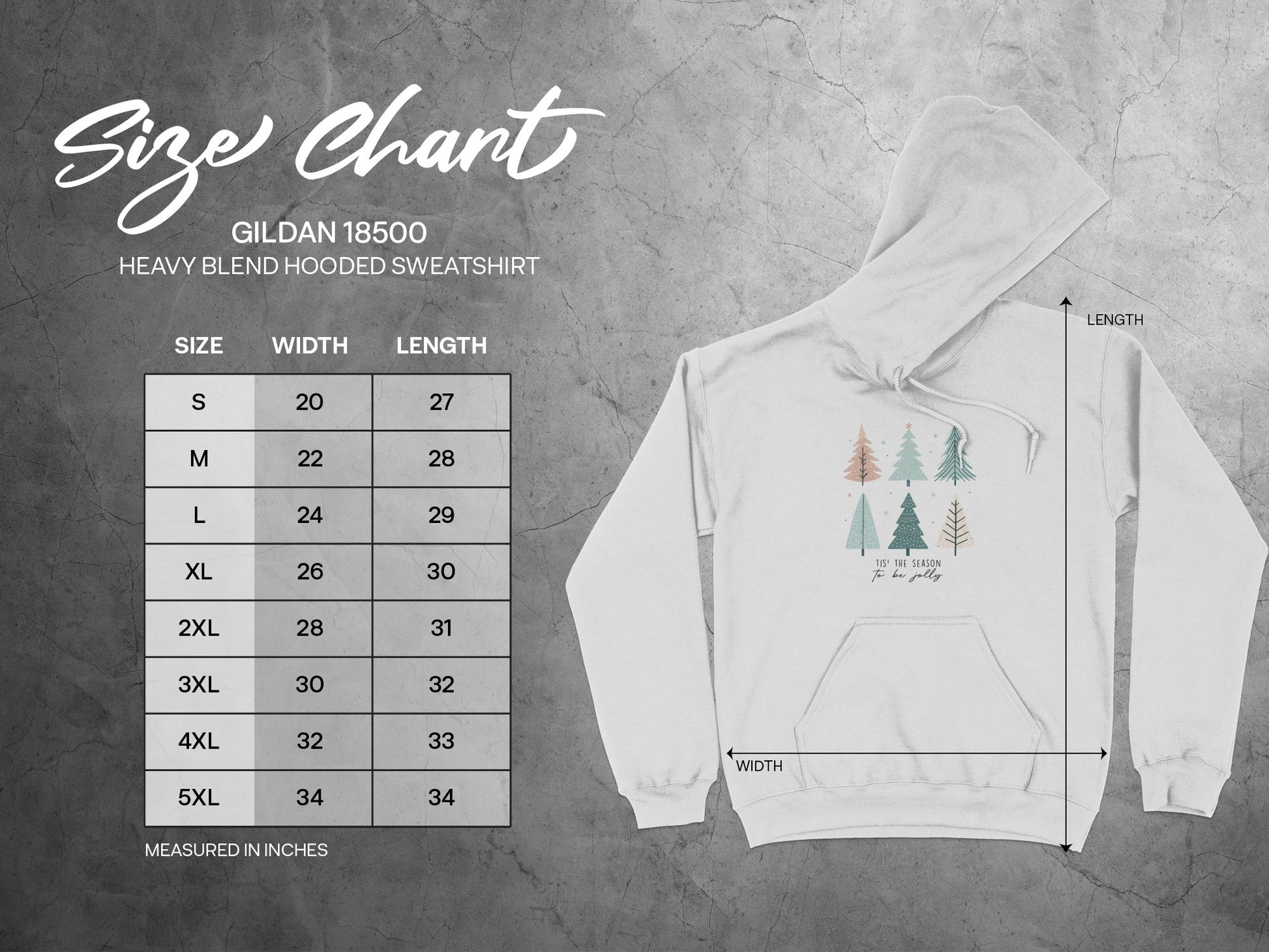 Trees and Snowflakes Design Hooded Sweatshirt